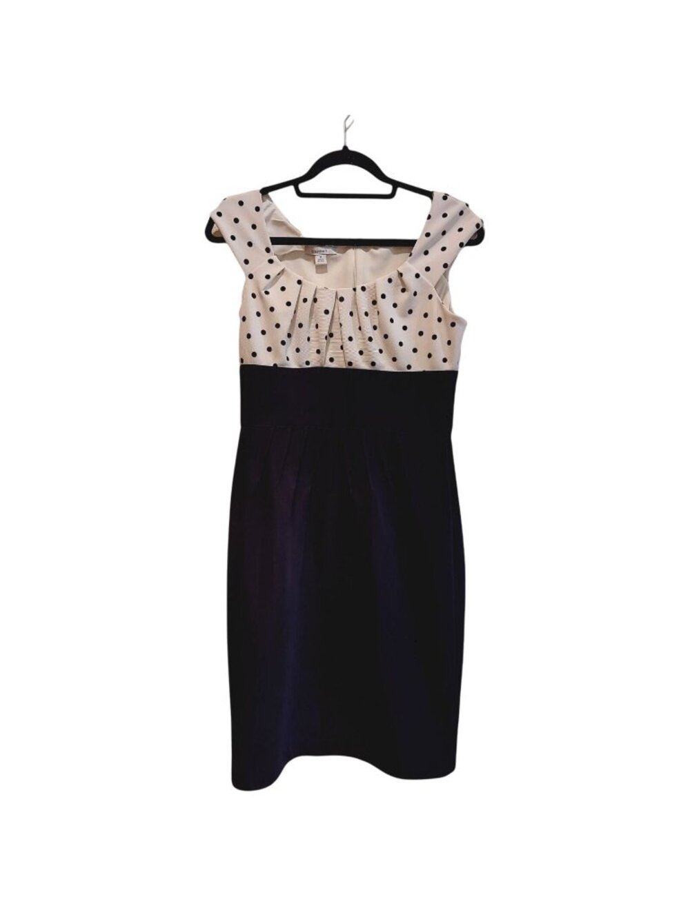 Dressbarn Sheath Dress Womens 8 Black Elegant Party Date Night polka dot career